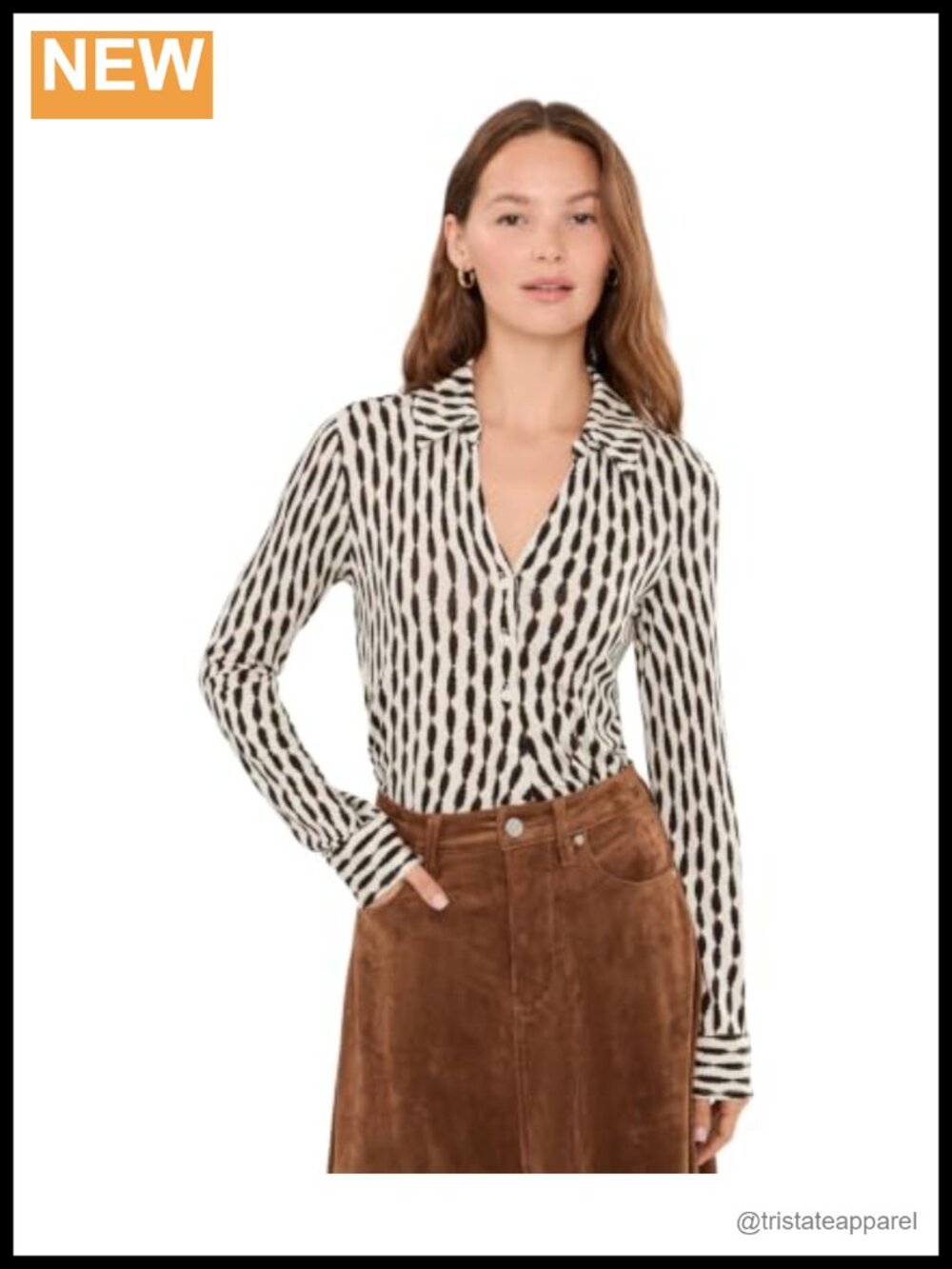 Sanctuary Juno Button Front Blouse Rayon Spandex Long Sleeve Classic Fit